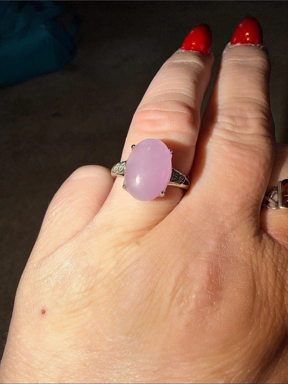 Purple kyanite Cabochon Stone Ring